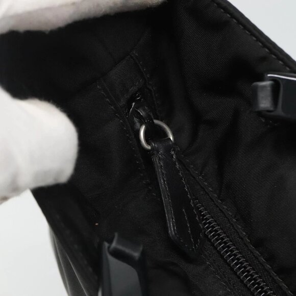 PRADA Chain Shoulder Bag Nylon Black Auth - Picture 10 of 16